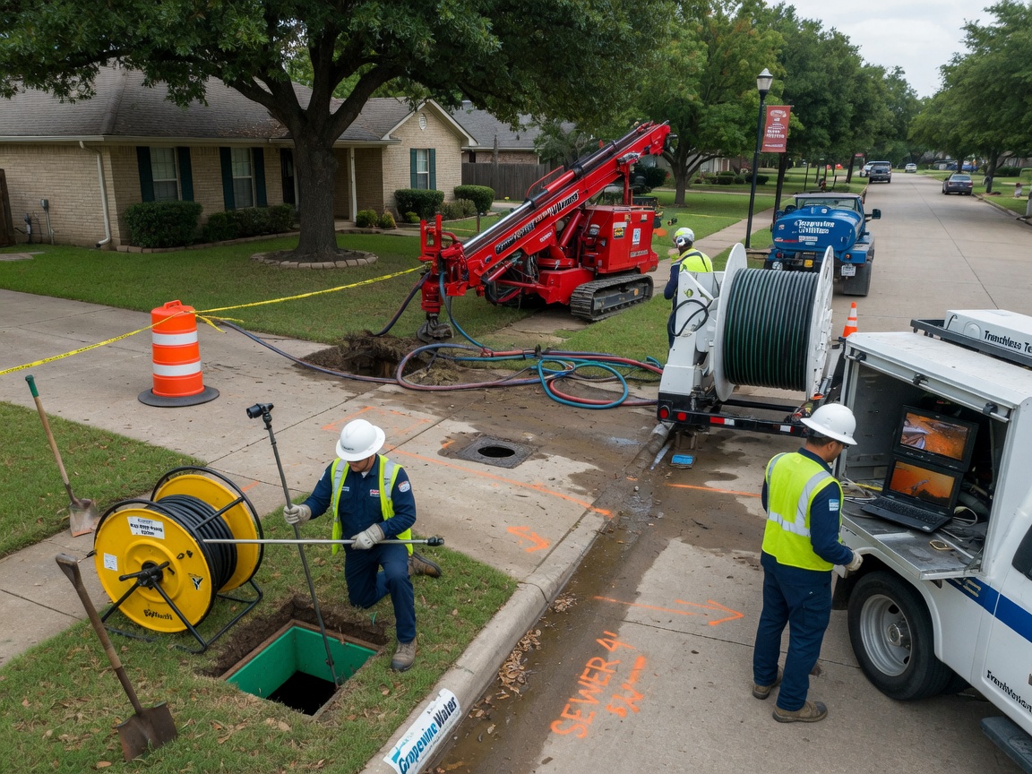 Residential Trenchless Sewer Replacement in Grapevine