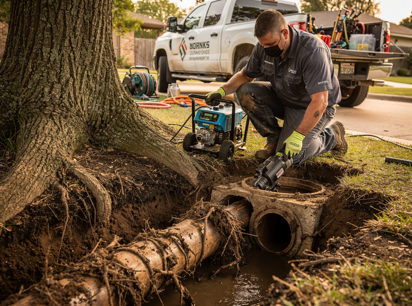 Tree Root Intrusion in Sewer Lines in Grapevine